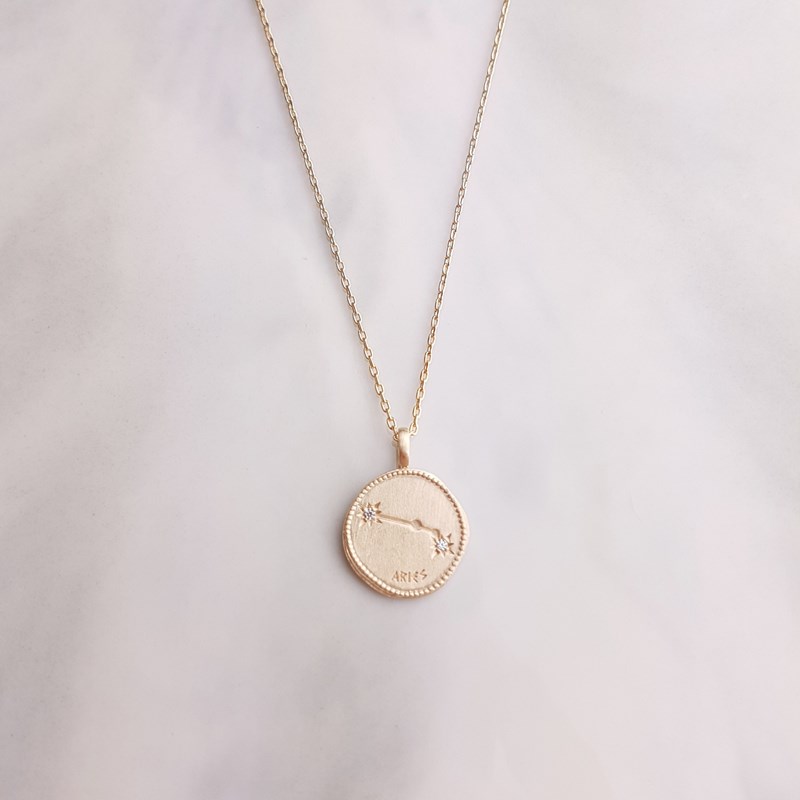 Nerina Bijoux - Collier signe astrolo bélier plaqué or