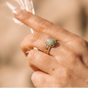 Bague aventurine livia plaqué or T60