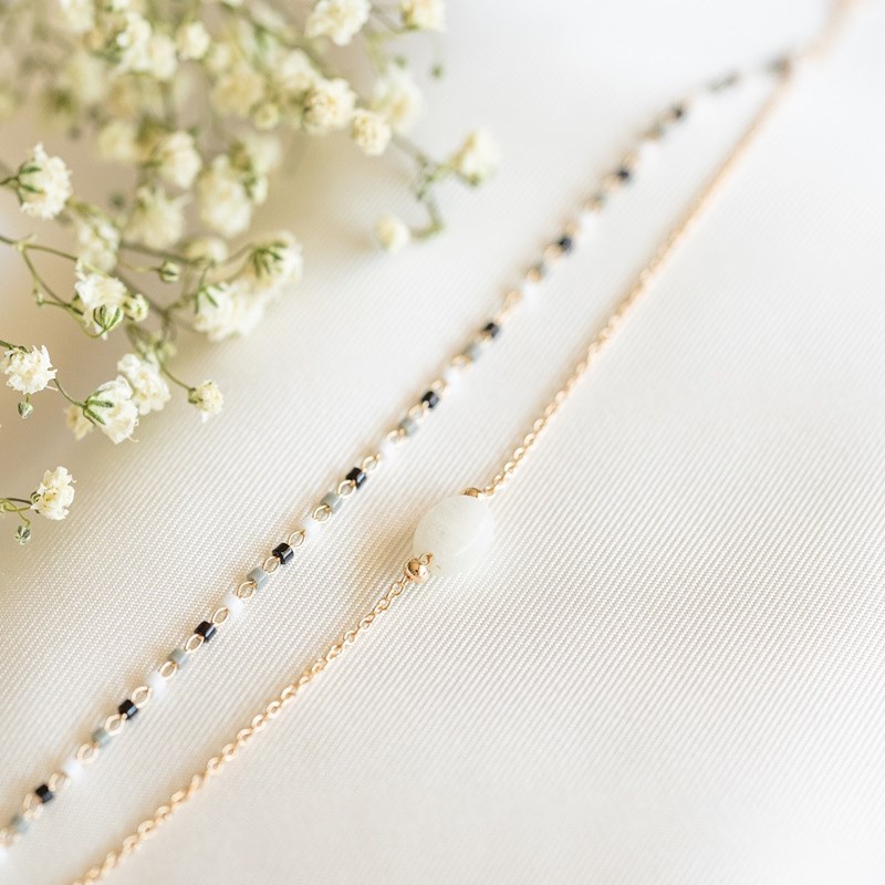 Bracelet multirang or pierre de lune