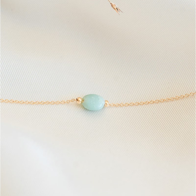 Bracelet amazonite plaqué or pierre