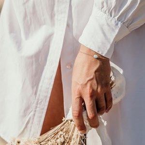 Bracelet amazonite plaqué or pierre