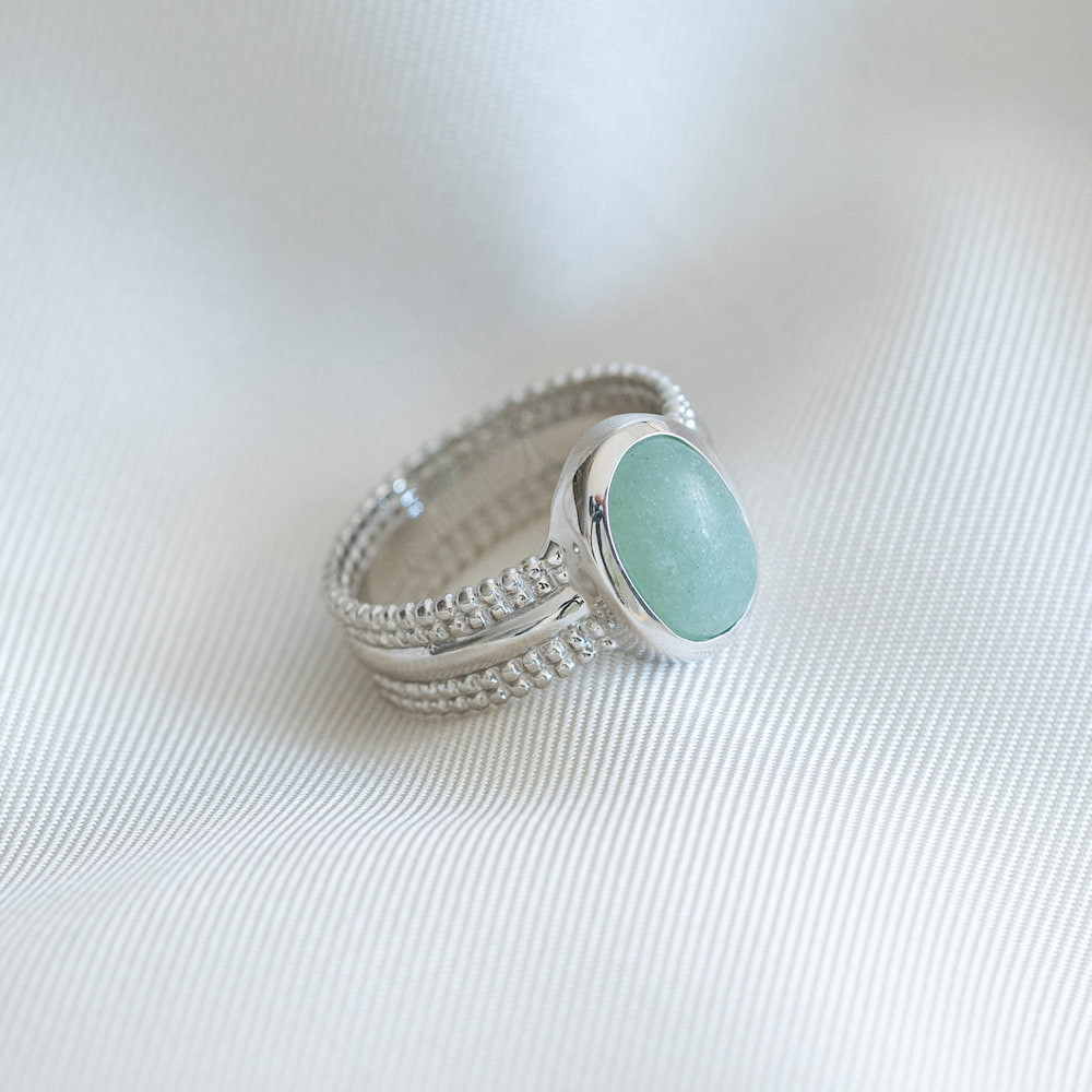 Bague aventurine livia argent T60 Nature D couvertes