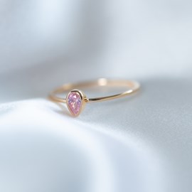 Bague tourmaline rose plaqué or T56