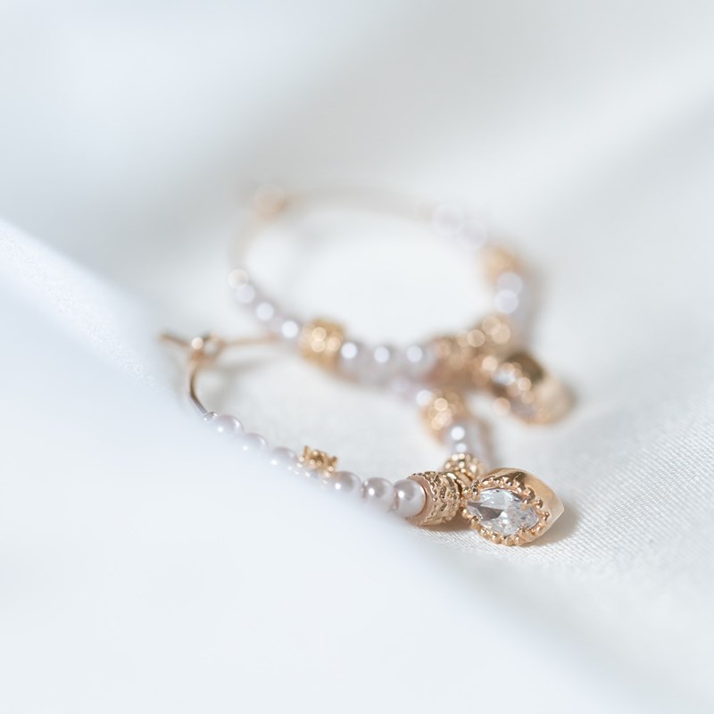 Nerina Bijoux - Creoles perles plaqué or