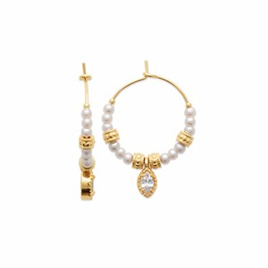 Creoles perles plaqué or