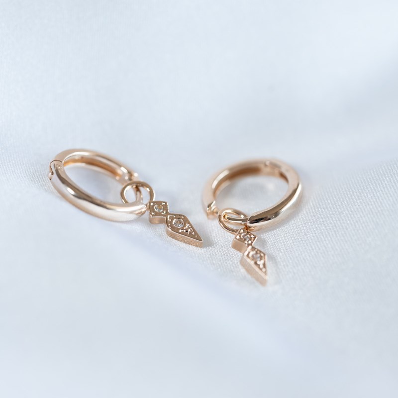 Nerina Bijoux - Mini creoles pedentif plaqué or