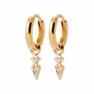 Mini creoles pedentif plaqué or