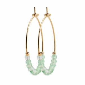 Creoles pierre calcedoine plaqué or