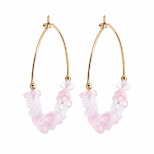 Creoles quartz rose plaqué or