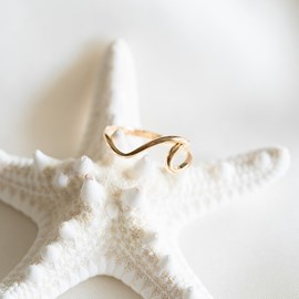 Bague vague plaqué or T52