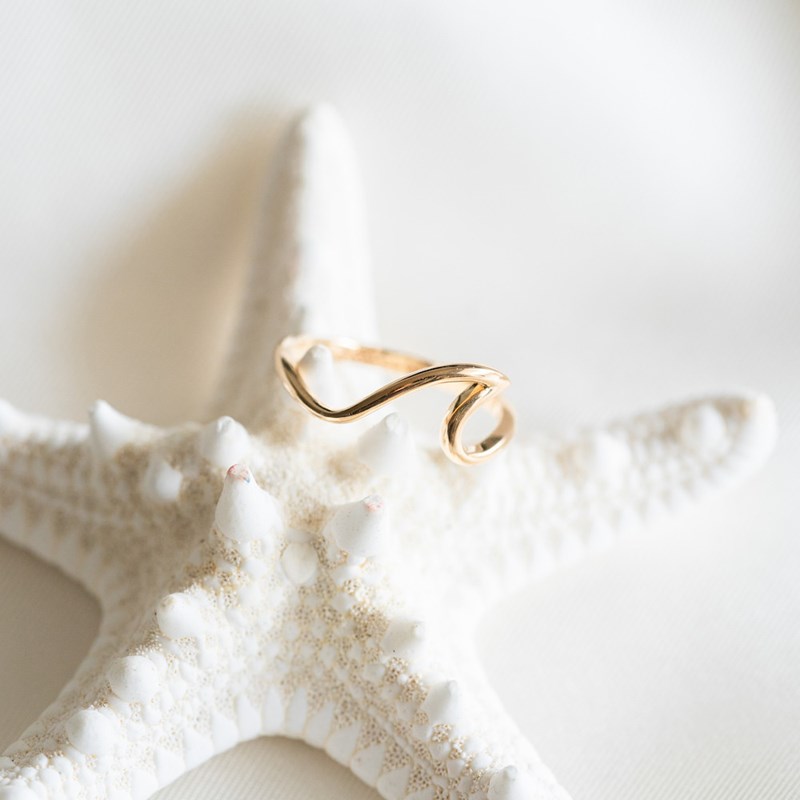 Nerina Bijoux - Bague vague plaqué or T52