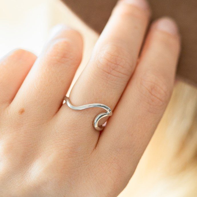 Bague vagues, en argent 925 oxydé - Guiot de bourg