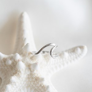Bague argent vague ajustable mer