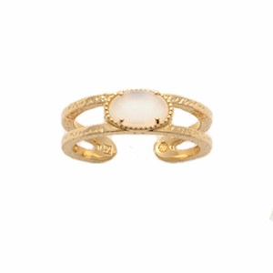 Bague double pierre de lune or ajustable