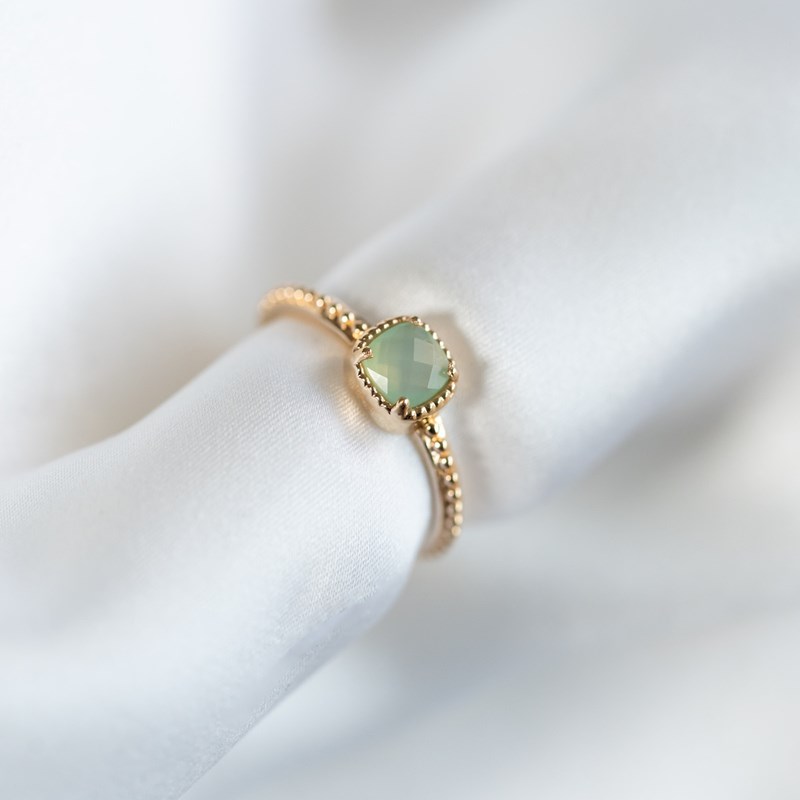 Bague agate bleue torsadée ajustable