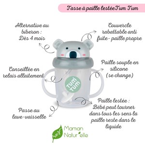 Tasse anti fuite + paille lestée ko