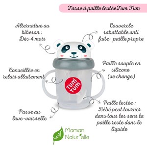 Tasse anti fuite + paille lestée pa
