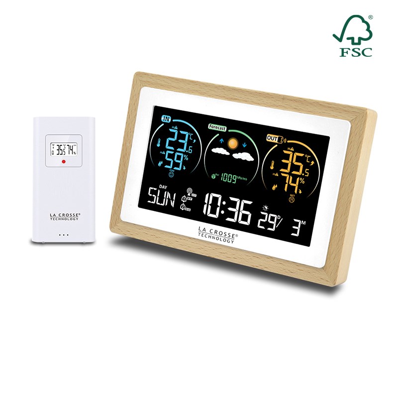 Station météo colorée et bois