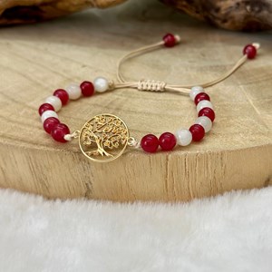 Bracelet arbre de vie en agate et quartz