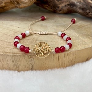 Bracelet arbre de vie en agate et quartz