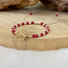 Bracelet chance en agate et quartz 6mm