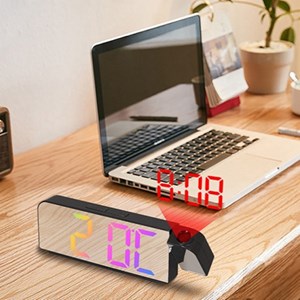 Réveil-projecteur miroir multicolore