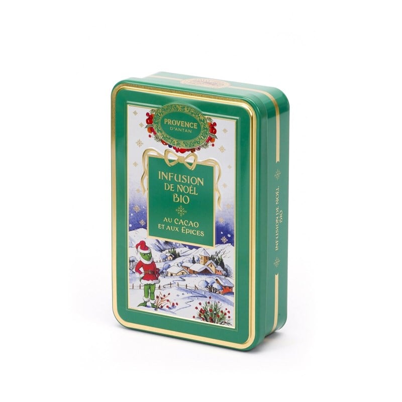 Tisane du Père Noël biologique Coffret métal 24 sachets Provence d'Antan  infusion cacao gingembre Herboristerie