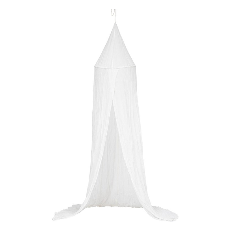 Ciel de lit double gaze de coton blanc