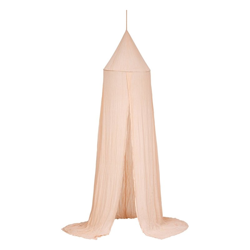 Ciel de lit double gaze de coton rose