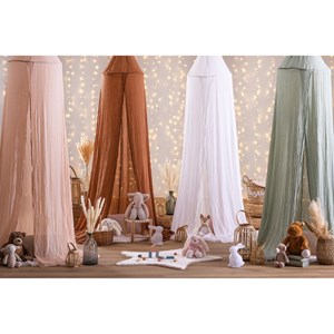 Ciel de lit double gaze de coton vert