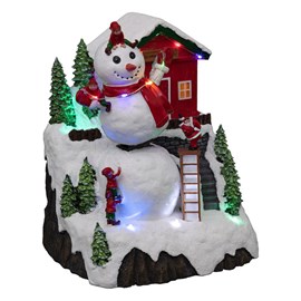 Village de noël bonhomme de neige 17 led