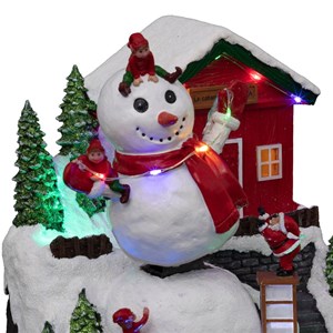 Village de noël bonhomme de neige 17 led
