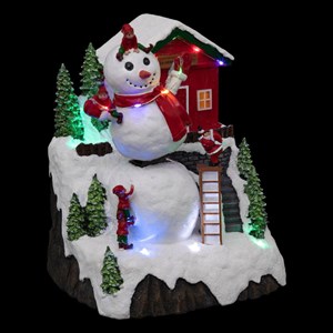 Village de noël bonhomme de neige 17 led