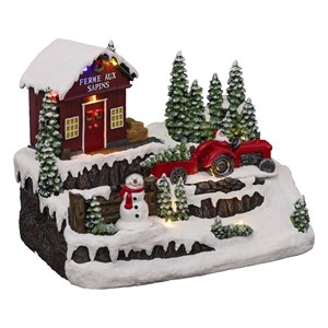 Village de noël tracteur 10 led