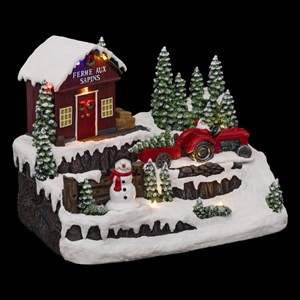 Village de noël tracteur 10 led
