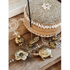 Porte encens en laiton fleur