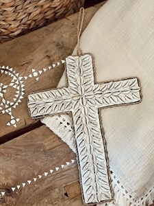 Suspension croix coquillage