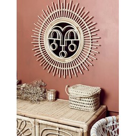 Miroir soleil en rotin collection gili