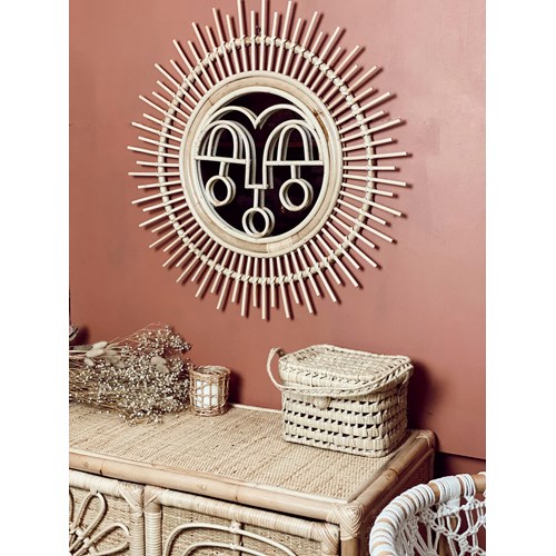 Terracotta - Miroir soleil en rotin collection gili