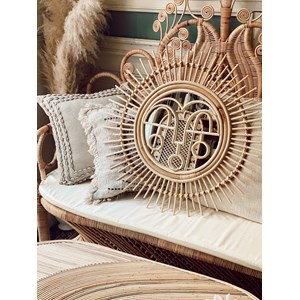 Miroir soleil en rotin collection gili