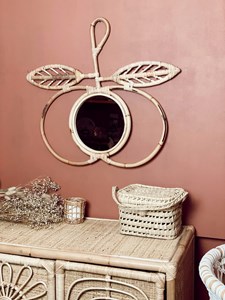 Miroir pomme en rotin collection gili