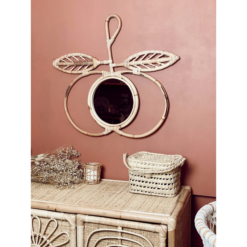 Terracotta - Miroir pomme en rotin collection gili