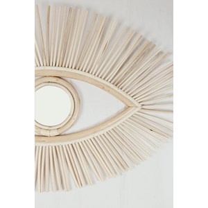 Miroir oeil en rotin