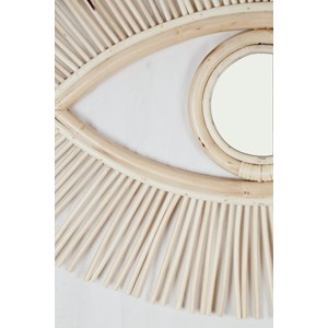 Miroir oeil en rotin