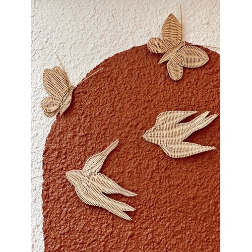 Terracotta - Set d'hirondelles en rotin