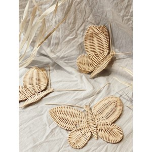 Set de papillons en rotin