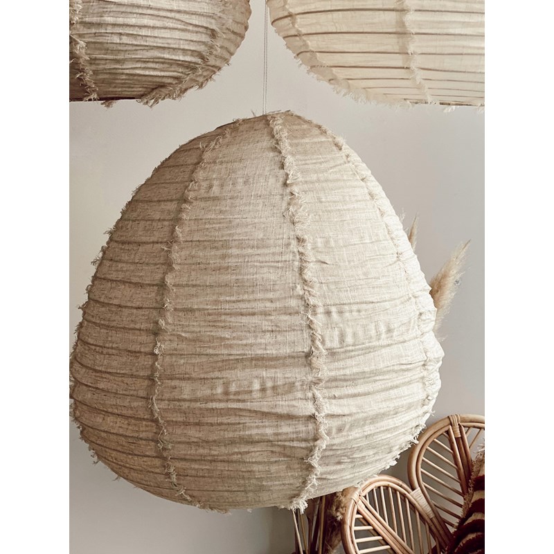 Suspension en lin wabi sabi beige l (Terracotta) - Image 1