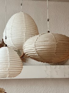 Suspension en lin wabi sabi ovale beige