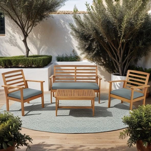 Beau Rivage - Salon de jardin en bois loma vert