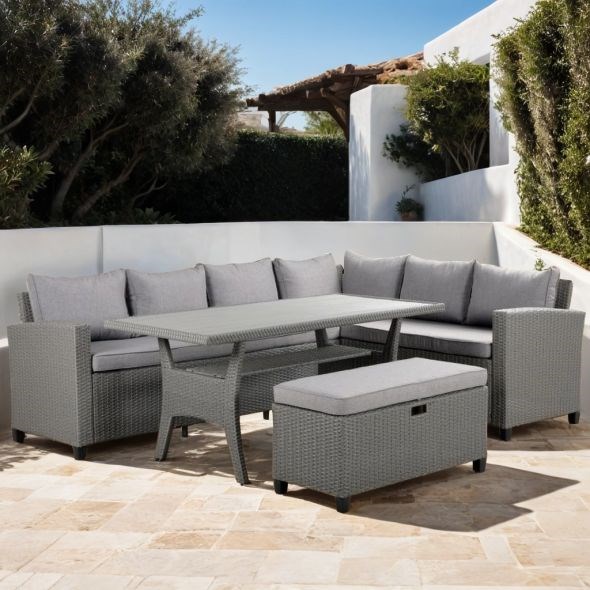 Beau Rivage - Salon de jardin en résine melrose gris